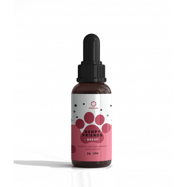 Huile CBD animaux 3% boeuf | NOVALOA