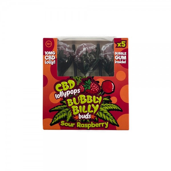 Sucette CBD framboise - 5 pcs | BUBBLY BILLY