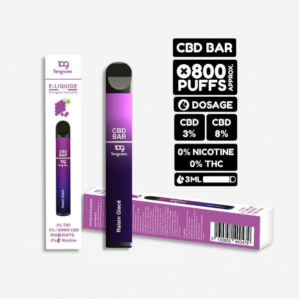 Puff Tengrams 800mg CBD Raisin Glacé 800 bouffées