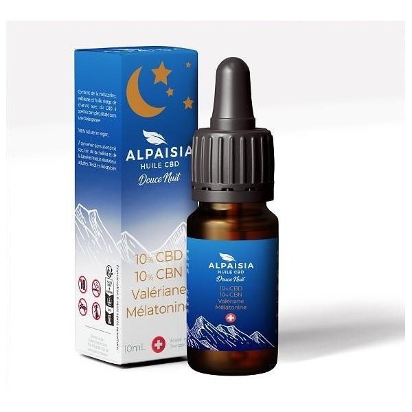 Huile CBD 10% full spectrum douce nuit | ALPAISIA