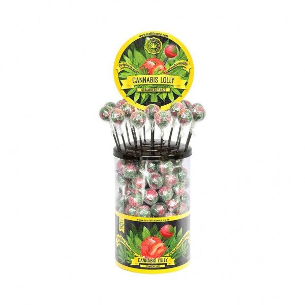 Sucette cannabis fraise - 100 pcs | MULTITRANCE