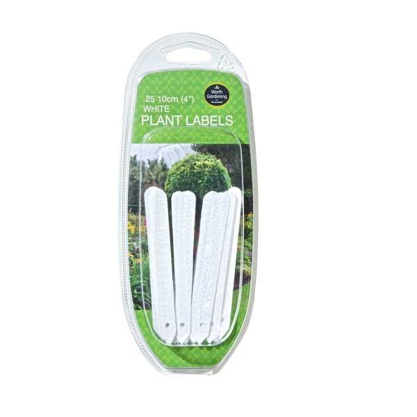 Étiquettes blanches pour plantes 10cm lot de 25